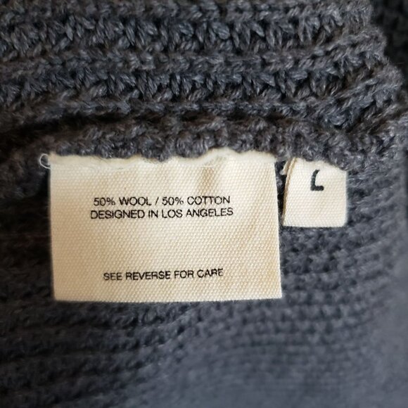 Candy & Caviar Wool Blend Waffle Knit Crew Neck Sweater Grey Size Men's Large - Picture 8 of 9